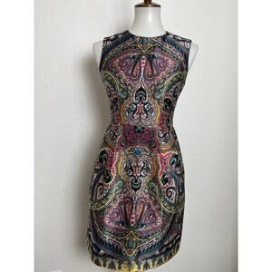 Nanette Lepore Dress Mini Sheath Silk Multicolor Print